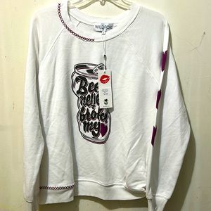 WILDFOX size Small sweatshirt Beer never broke my heart. New with tags